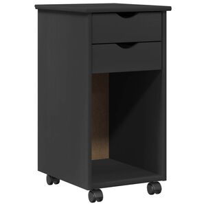 vidaXL Cabinet roulant 34 x 39 x 65,5 cm Pin massif Gris