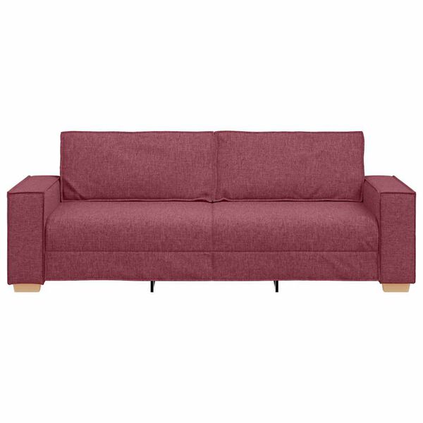 vidaXL Canap&eacute; 3 places Rouge vin 180 cm Tissu