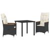 vidaXL Ensemble de salle &agrave; manger pour jardin 9 pcs Noir polyrotin