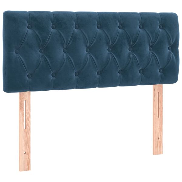 vidaXL T&ecirc;te de lit Bleu fonc&eacute; 100x7x78/88 cm Velours