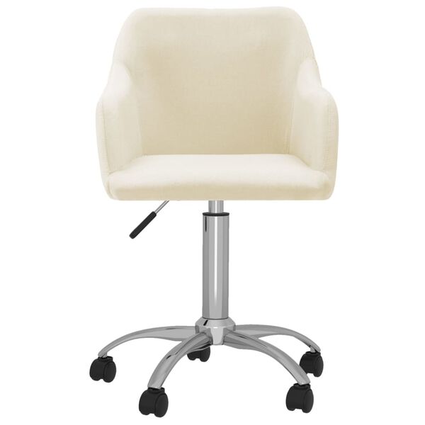 vidaXL Chaises pivotantes &agrave; manger lot de 2 Cr&egrave;me Tissu