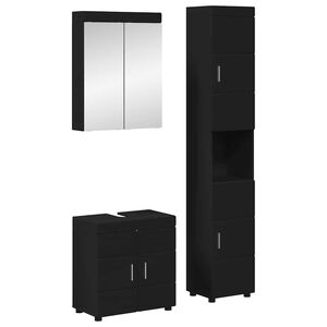 vidaXL Ensemble de mobilier de salle de bain TULUM 3 pi&egrave;ces Noir