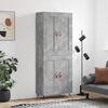 vidaXL Buffet haut Gris b&eacute;ton 69,5x34x180 cm Bois d'ing&eacute;nierie