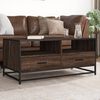 vidaXL Table basse ch&ecirc;ne marron 100x50x45cm bois d'ing&eacute;nierie et m&eacute;tal