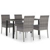 vidaXL Ensemble &agrave; manger de jardin 5 pcs R&eacute;sine tress&eacute;e Gris