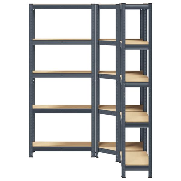 vidaXL Ensemble d'&eacute;tag&egrave;res &agrave; 5 niveaux 3 pcs acier bois d'ing&eacute;nierie