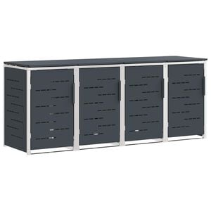 vidaXL Stockage de bac &agrave; d&eacute;chets for 4 Bins 240L Acier inoxydable