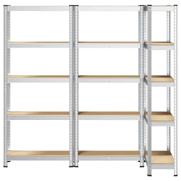 vidaXL &Eacute;tag&egrave;res de rangement &agrave; 5 niveaux 3 pcs acier bois d'ing&eacute;nierie