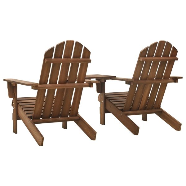 vidaXL Chaises de jardin Adirondack avec table bois de sapin marron