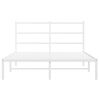 vidaXL Cadre de lit m&eacute;tal sans matelas et t&ecirc;te de lit blanc 140x190 cm