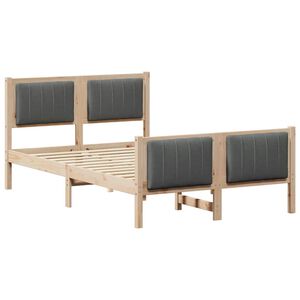 vidaXL Cadre de lit avec t&ecirc;te de lit marron et gris fonc&eacute; 120 x 200 cm