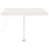 vidaXL Auvent manuel r&eacute;tractable sur pied 350x250 cm Cr&egrave;me
