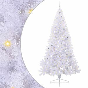 vidaXL Sapin de No&euml;l artificiel Blanc 240 cm PVC et Acier