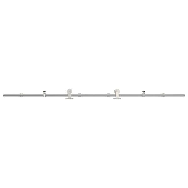 vidaXL Kit fixation porte coulissante 200 cm Acier inoxydable Argent&eacute;