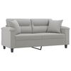 vidaXL Canap&eacute; 2 places avec oreillers et coussins Gris clair 140 cm