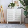 vidaXL Portes d'armoire &agrave; persiennes 2 pcs blanc 69x39,4 cm pin massif