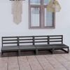 vidaXL Canap&eacute; &agrave; 4 places de jardin Gris Bois de pin solide