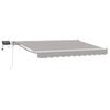 vidaXL Cadre de store manuel avec LEDs Gris clair et blanc 3,5 x 2,5 m