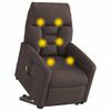 vidaXL Fauteuil inclinable de massage &eacute;lectrique Marron fonc&eacute; Tissu