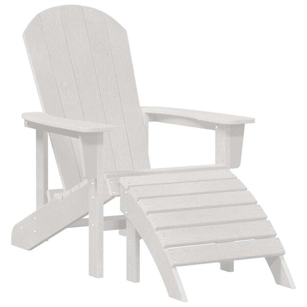vidaXL Chaise Adirondack Blanc 74 x 82 x 92cm HDPE