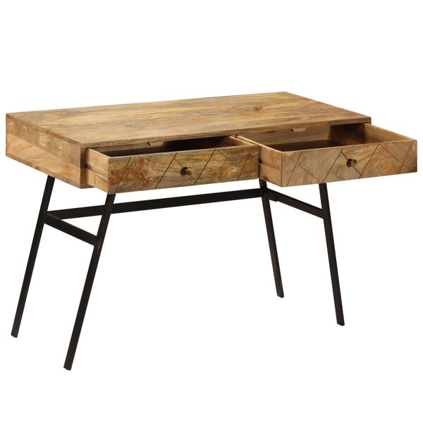 vidaXL Bureau avec tiroirs Bois solide de manguier 110x50x76 cm
