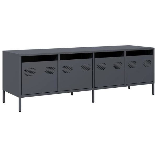 vidaXL Meuble TV anthracite 135x39x43,5 cm acier lamin&eacute; &agrave; froid
