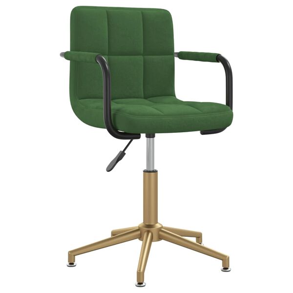 vidaXL Chaise pivotante de salle &agrave; manger Vert fonc&eacute; Velours