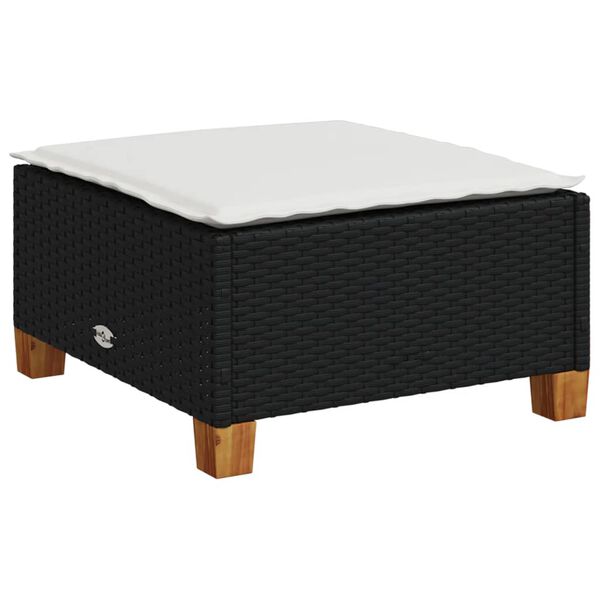 vidaXL Salon de jardin 5 pcs avec coussins noir r&eacute;sine tress&eacute;e