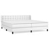 vidaXL Sommier &agrave; lattes de lit avec matelas Blanc 200x200cm Similicuir