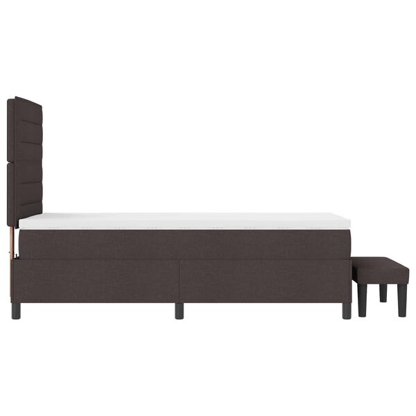 vidaXL Lit &agrave; ressorts avec matelas Marron fonc&eacute; 80 x 200 cm tissu