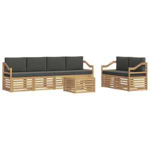 vidaXL Ensemble de canap&eacute;s d'ext&eacute;rieur 7 pc Blanc et anthracite