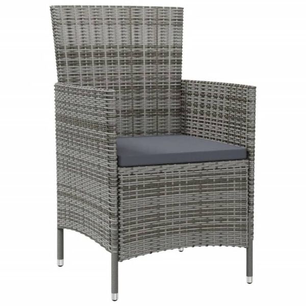 vidaXL Salon de jardin 7 pcs avec coussins R&eacute;sine tress&eacute;e Gris