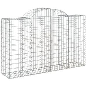 vidaXL Panier de gabions arqu&eacute; 200x50x120/140 cm Fer galvanis&eacute;