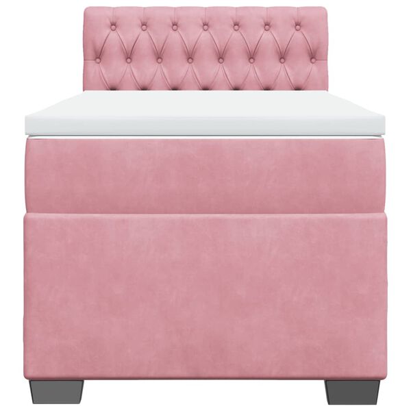 vidaXL Sommier &agrave; lattes de lit et matelas Rose 80x200 cm Velours