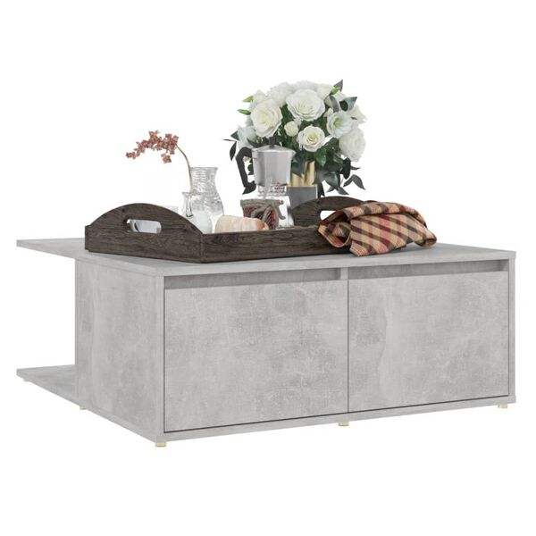 vidaXL Table basse gris b&eacute;ton 80x80x31 cm bois d'ing&eacute;nierie