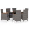 vidaXL Ensemble &agrave; manger de jardin avec coussins 7 pcs Gris