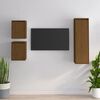 vidaXL Meubles TV 3 pcs Marron miel Bois massif de pin