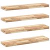 vidaXL &Eacute;tag&egrave;res flottantes 4 pcs 80x20x4 cm acacia massif non trait&eacute;