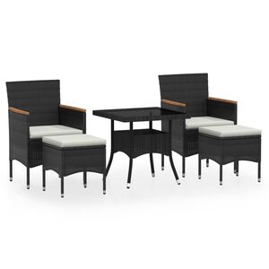 vidaXL Ensemble &agrave; Manger de jardin 9pcs r&eacute;sine tress&eacute;e et verre tremp&eacute;