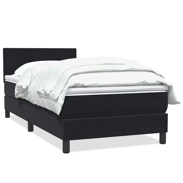 vidaXL Sommier &agrave; lattes de lit avec matelas noir 100x210 cm velours