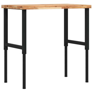 vidaXL &Eacute;tabli 100x60x(73-99,5) cm bois de ch&ecirc;ne massif rectangulaire