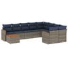 vidaXL Ensemble de canap&eacute; de jardin 10 pcs avec coussins gris r&eacute;sine tress&eacute;e