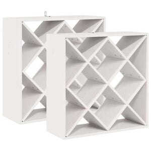 vidaXL &Eacute;tag&egrave;re &agrave; vin 2 pi&egrave;ces Blanc 62 x 25 x 62 cm Pin massif