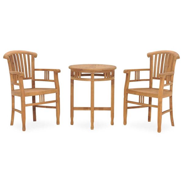 vidaXL Ensemble &agrave; manger de jardin 3 pcs bois de teck solide