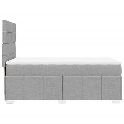 vidaXL Sommier à lattes de lit avec matelas Gris clair 100x200cm Tissu