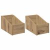 vidaXL Bo&icirc;te &agrave; disques LP 2 pc Ch&ecirc;ne artisanal 18 x 32 x 18 cm