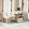 vidaXL Ensemble de canapé de jardin 8 pcs Beige Poly rotin