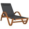 vidaXL Chaise longue avec coussin gris textil&egrave;ne/bois massif peuplier