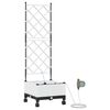 vidaXL Porte-plante de jardin avec irrigation et roues Blanc PP