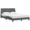 vidaXL Lit avec matelas gris fonc&eacute; 140x190 cm tissu